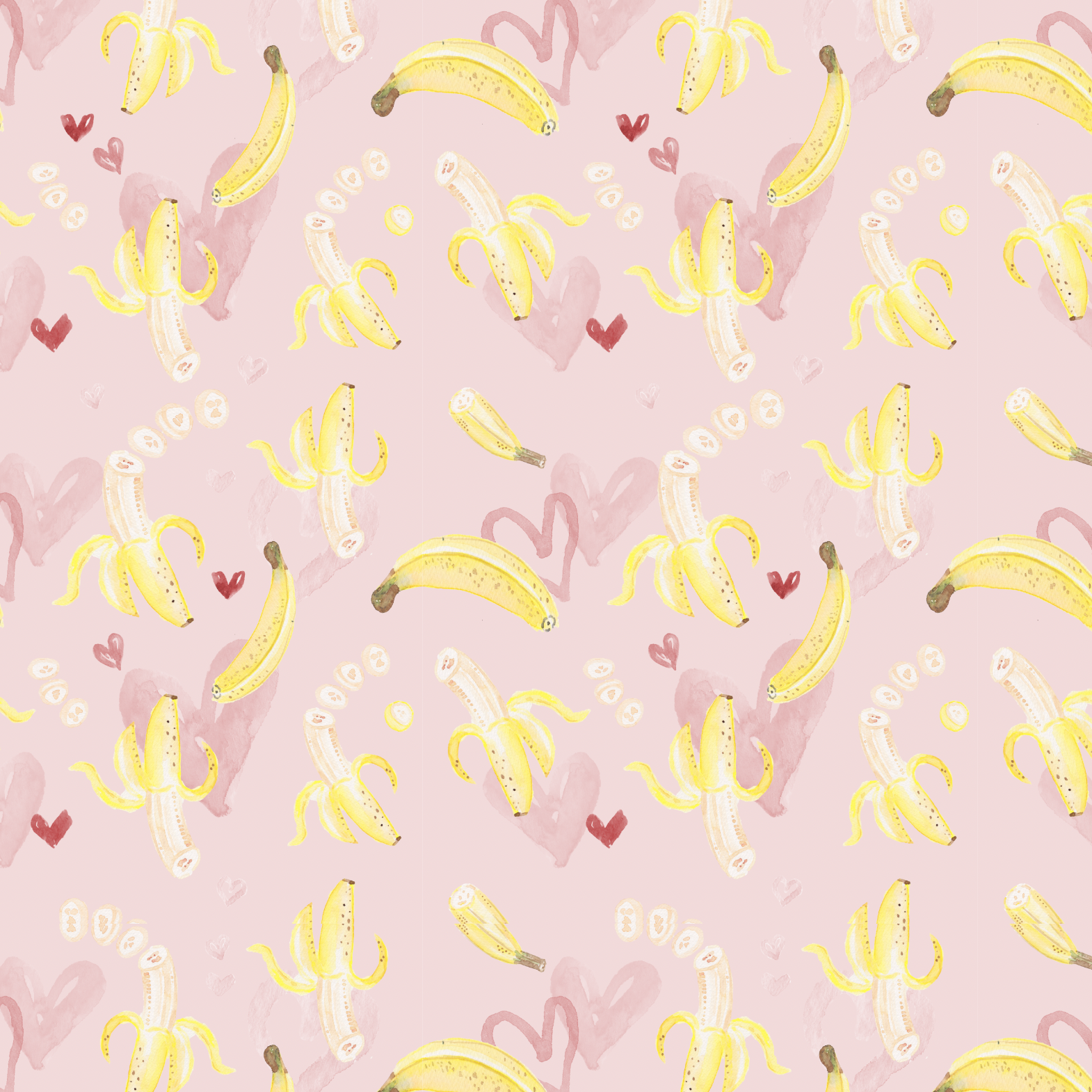 pattern-food-banana hearts inkanotes